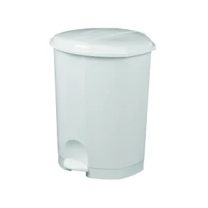 Poubelle plastique à pédale 30 L blanc 91154